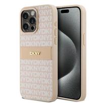 Dkny Dkhcp15Xprthslp Iphone 15 Pro Max6.7 Różowy/Pink Twarde Etui Skórzane Mono Pasek i Metalowe Logo