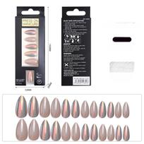Solid Color Camel Skin Color Wear Nail Pointed Almond Nail 24 Pieces of European and American Detachable Fake Nail Finished Product