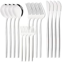 16-Piece Colorful Stainless Steel Cutlery Set Includes Knife, Fork, Spoon, Flatware for Kitchen and Table Use sidabras