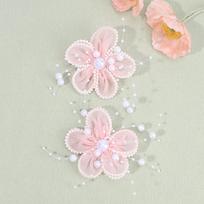 2Pcs Chiffon Flower Pearl Hair Clip Elegant Floral Hairpin Sweet Fairies Barrette Girls Women Korean Style Headdress Accessories