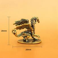 Retro Brass Mini Flying Dragon Figurines Desk Decoration Solid Brass Pterosaur Statue Ornament Home Decor Micro Carved Crafts