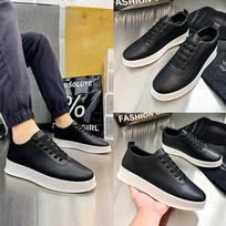 Black men's shoes one-pedal skateboard shoes round head lazy shoes casual light sports shoes flat shoes men 39