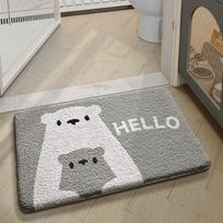 Bathroom door absorbent cartoon imitation cashmere toilet carpet toilet door mat toilet non-slip floor mat 40x60cm15.7x23.6in white