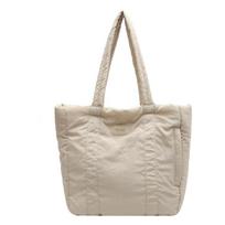 Soft waxy cloth bag female student class shoulder bag large capacity handbag 2025 new nylon cloth tote bag