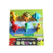 6 vnt. Gyvūnų ferma Dinosaurų vaisių šakutė Mini mielas animacinis filmas Vaikų užkandžių torto deserto iešmelis Dantų krapštukas Bento pietūs Šventės dekoracija 6pcs