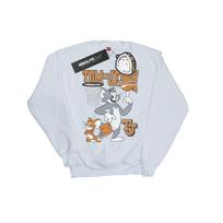 Tom and Jerry Mens Spinning Basketball Sweatshirt S balta