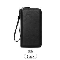 New anti-theft brush men's wallet multi-functional business clutch bag large capacity double pull long wallet juoda