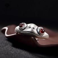 New Jewelry Retro Open Frog Ring Personalized Old Hedgehog Ring Men and Women Animal Jewelry