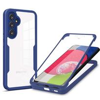 Skirta Samsung Galaxy S23 FE 5G 360 dėklas Visiškos apsaugos ekrano apsauga Kamera Objektyvas Telefono Bamperis Korpusas Funda for Sam S23 FE 5G&360 protective case mėlyna