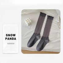 Female Summer Thin Style Ballet Style All Build Hollow Hollow Breathable Calf Pile Socks 1 pair tamsiai pilka spalva