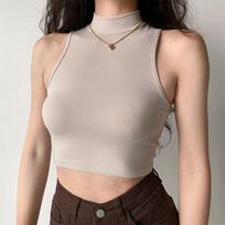 Women's Slim Fit Solid Color Sleeveless Tank Top for Summer XL abrikosas