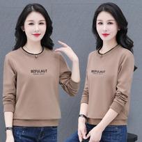 Women's Plus Size Long Sleeve Crew Neck Fleece Sweatshirt - Autumn 2024 Collection XL (55-62 kg) chaki