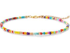 Elegant Rhinestone Heart & Pearl Beach Anklet with Snake Chain and Leather Cord