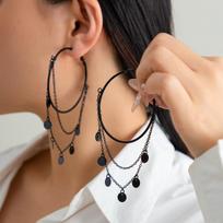 Earrings Sweet Cool Punk Black Pentagram Star Earrings Gothic Dark Earrings Female