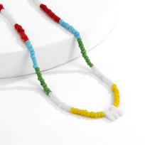 Accessories, creative shell letter imitation pearl beaded necklace, simple geometric round beads, sweet and cool item decoration
