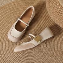 Simple shallow mouth ballet shoes Mary Jane shoes women's shoes with skirts shallow mouth flat sole shoes driving shoes 34 abrikosas