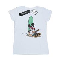 Disney Womens/Ladies Mickey Mouse Surf And Chill Cotton T-Shirt XXL balta