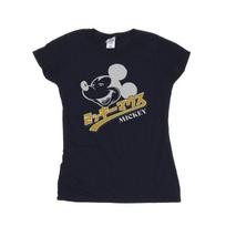 Disney Womens/Ladies Mickey Mouse Japanese Cotton T-Shirt L tamsiai mėlyna spalva