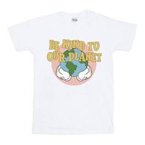 Disney Mens Mickey Mouse Be Kind To Our Planet T-Shirt XXL balta