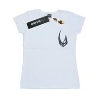 Star Wars Womens/Ladies The Mandalorian Rhino Emblem Pocket Print Cotton T-Shirt L balta