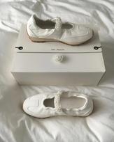 Cowhide new leather pearl single shoes women's Velcro Mary Jane niche casual 35