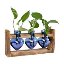 1pcs Hydroponic Plant Terrarium Vases Table Decor Flower Pot Plant Container Desktop Glass Planter For Home Office Decoration mėlyna