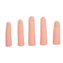 5 vnt. silikoninis piršto modelis, didelio tikroviškumo, lankstus sąnarys, įterptas nagų dailės treniruočių pirštas nagų salonui beige