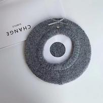 Bow beret women's new autumn and winter face small gray knitted hat warm wool hat versatile pilka spalva