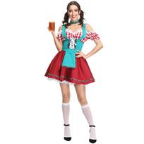 German beer costume new Halloween costume Oktoberfest maid costume bar waiter performance dress M red