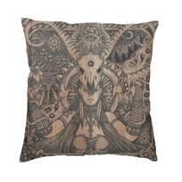 Devil Satan goat printed pattern cushion cover for home living room sofa decoration square polyester pillowcase,(1) 30x30cm