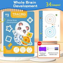 Non-Toxic 34-Page Reusable Magic Practice Notebook Pen Control Drawing Training white