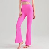 High Waist Flare Yoga Pants - Petite Hip Lifting - Slimming Wide Leg for Dance, Fitness, or Sports. L