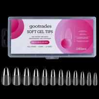 Gelinis nagų priauginimas Minkštas gelis Pilno padengimo nagų galiukai Kvadratiniai/Migdolo/Stileto/Kapsulės formos gelinio nagų galiukai Medium Stiletto