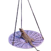 Roplių hamakas Rankų darbo tvirtas atlaikantis svorį Geckas Lizdas Sūpynės Žaislas Apvalus barzdotasis agama Sūpynės Kabantis lovelis violetinė