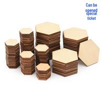 Šešiakampės liepos medžio dekoratyvinės skiltelės „pasidaryk pats“ ir rankdarbiams 16.5*12mm (54 pieces) beige