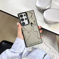 Airplane Map Design Case for Samsung Galaxy S25 Ultra/S24/S21 A55/A56 Samsung S25