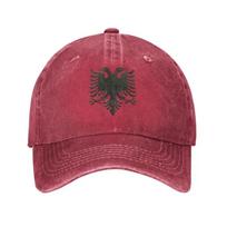 Custom Cotton Albanian Eagle Crest Baseball Cap Women Unisex Adjustable Proud of Albania Dad Hat Sports Baseball Cap brown