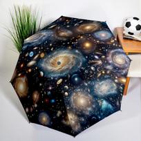 Galaxy Earth Planet Umbrella Automatic Open/close, Sturdy Iron Frame & 8-Rib Structure, Umbrella for Women & Men, Christmas Gift