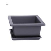 Succulent Flower Pot Square Rectangular Plastic Bonsai Flowerpot Garden Tool 01