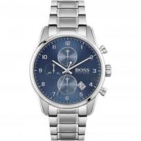 Hugo Boss 1513784 Išskirtinis vyriškas „Skymaster“ chronografo laikrodis 44 mm sidabras