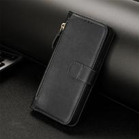 Leather Flip Zipper Wallet Case for Honor 400 Smart 200 90 80 70 60 20 9X, Kickstand Strap Protective Phone Cover Honor 9 Lite black