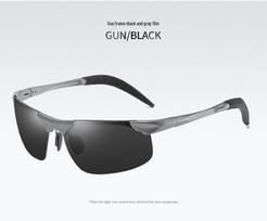 Men's Polarized Photochromic Semi-Rim Sunglasses - Aluminum-Magnesium Anti-Glare Driving Glasses 8177