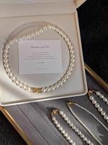 Australian White Porcelain Magnetic Buckle Pearl Necklace, 2025 Layered Light Luxury Clavicle Chain for Women 4mm