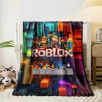 Blocky, colorful background with Roblox characters prominently displayed. for all seasons blanket lunch break throw gift 80cm x 120cm