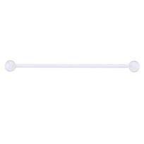 Stainless Steel Industrial Barbell Studs - Double Piercing Horizontal Ear Bars Rod: 1.6mm, Length: 38mm, Bead: 5mm white