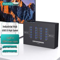 SIPOLAR Industrial 20-Port USB 3.0 Hub with Power Adapter 1.4M Data Cable