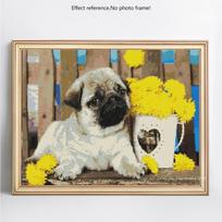 5D „pasidaryk pats“ deimantinis piešimas gyvūno šuniui viso apvalaus siuvinėjimo išpardavimas Kalnų krištolas 20X30 yellow
