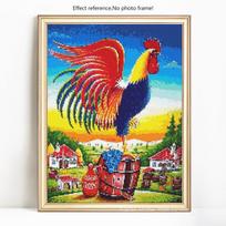 5D deimantų tapyba Viso apvalaus gyvūnų gaidžio siuvinėjimo išpardavimas Kalnų krištolinio deimanto paveikslėlis 20X30 blue