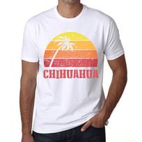 Men’s Vintage Tee Shirt Graphic T Shirt Chihuahua Sunset White XS balta