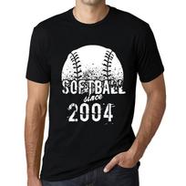 Men’s Vintage Tee Shirt Graphic T Shirt Softball Since 2004 Deep Black XS juoda